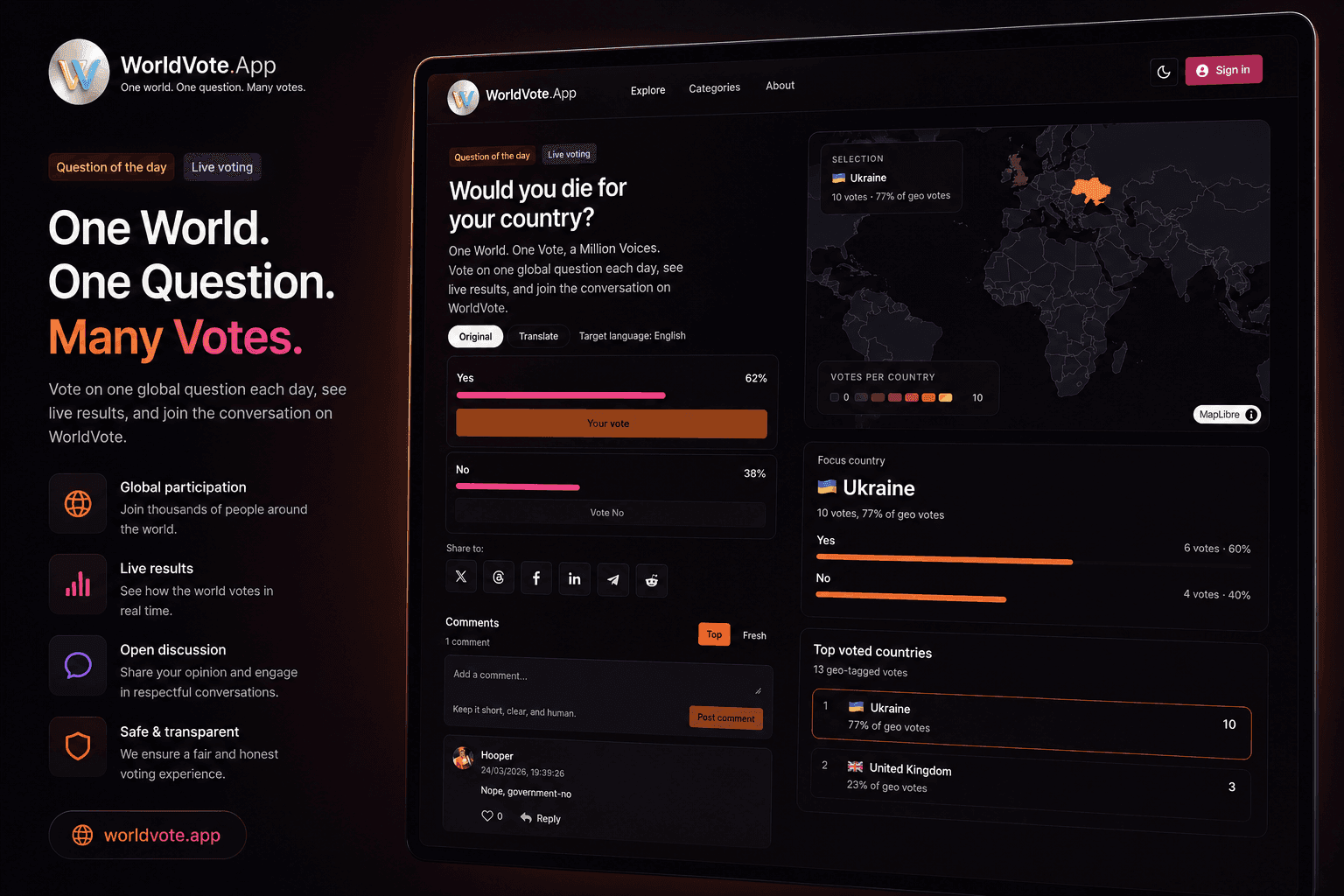 WorldVote screenshot